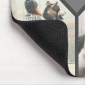 Aangepast 4-fotosjabloon met monogram muismat (Hoek)