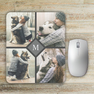 Aangepast 4-fotosjabloon met monogram muismat