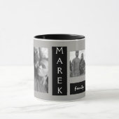 Aangepast 4 Monogrammen van zwarte grijze Mannen Mok (Midden)