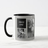 Aangepast 4 Monogrammen van zwarte grijze Mannen Mok (Links)