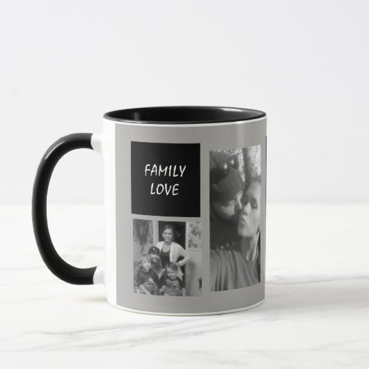 Aangepast 4 Monogrammen van zwarte grijze Mannen Mok (Links)