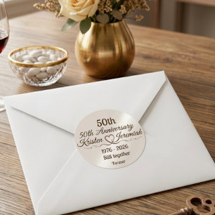 Aangepast 50-jarig huwelijksjubileum aandenken  ronde sticker