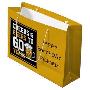 Aangepast 60e geboortedag, kaas en bier tot 60 jaa groot cadeauzakje