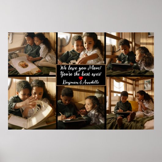 Aangepast 6 fotocollage poster (Voorkant)