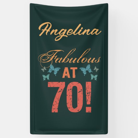 Aangepast 70e verjaardag Fabulous Spandoek (Verticaal)