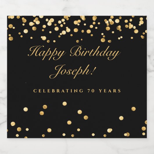 Aangepast 70e verjaardag sparkling wijnetiket (Enkel label)