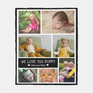 Aangepast 7 Foto collage We houden van je paplepel Fleece Deken