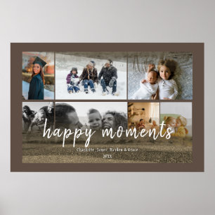 Aangepast 7 Foto's met Gold Abstracte bedekking Poster