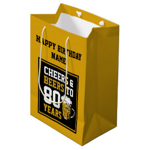 Aangepast 80e geboortedag, kaas en bier tot 80 jaa medium cadeauzakje