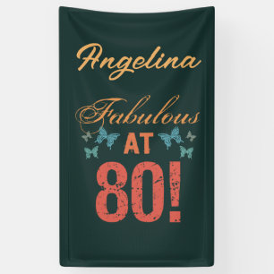 Aangepast 80e verjaardag Fabulous Spandoek