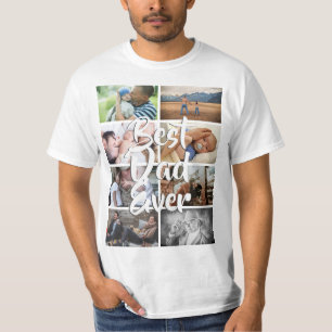 Aangepast 8 fotocollage beste vader ooit afbeeldin t-shirt