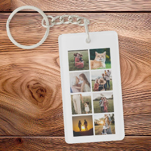 Aangepast 8 fotocollage sleutelhanger