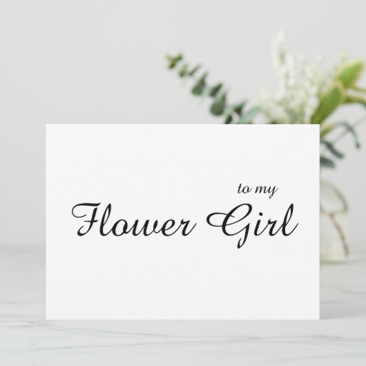 Aangepast aan Mijn Bloemenmeisje Dank u bruiloft K Bedankkaart (Staand voorkant)