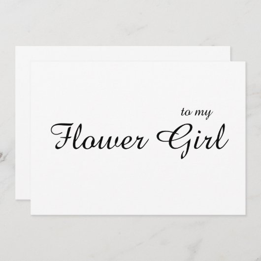 Aangepast aan Mijn Bloemenmeisje Dank u bruiloft K Bedankkaart (Voorkant / Achterkant)