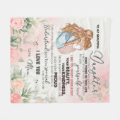 Aangepast aan mijn mooie dochter fleece deken (Voorkant (Horizontaal))