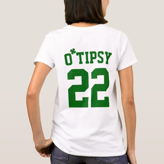 Aangepast aan Tipsy Shamrock Funny St Patrick's Da T-shirt (Achterkant)