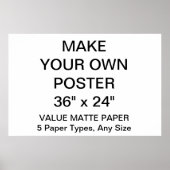 Aangepast, aangepast 36-inch x 24-inch Value Matte Poster (Voorkant)