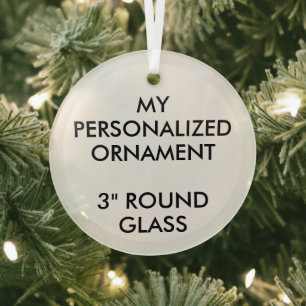 Aangepast, aangepast 3-inch ROND GLAS-ORNAMENT Glas Ornament