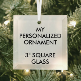 Aangepast, aangepast 3-inch SQUARE GLASS-ORNAMENT Glas Ornament
