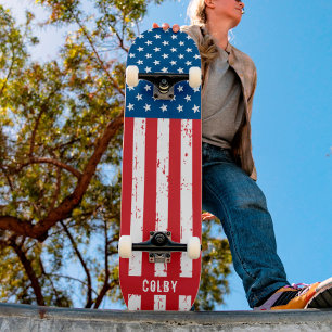 Aangepast aangepast Amerikaans vlaggenpatriottisch Skateboard
