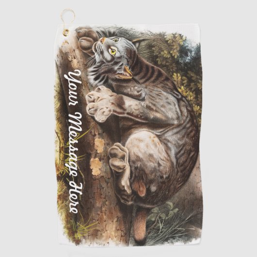 Aangepast aangepast Canada Lynx Golfhanddoek (Voorkant)