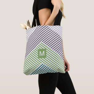 Aangepast, aangepast diagonaal Stripe Kunstpatroon Draagtas