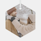 Aangepast aangepast fotocadeau glas ornament (Voorkant)