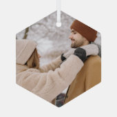 Aangepast aangepast fotocadeau glas ornament (Achterkant)