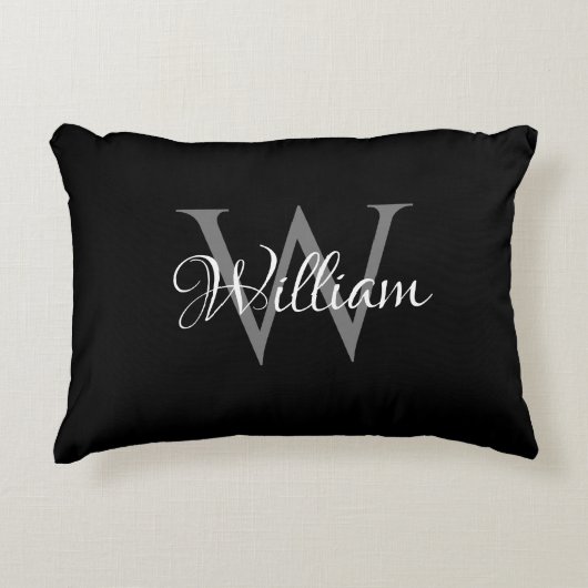 Aangepast, aangepast Initiaal-script monogram Accent Kussen (Voorkant)