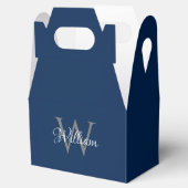 Aangepast, aangepast Initiaal-script monogram Bedankdoosjes (Geopend)
