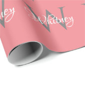 Aangepast, aangepast Initiaal-script monogram Cadeaupapier (Rol Hoek)