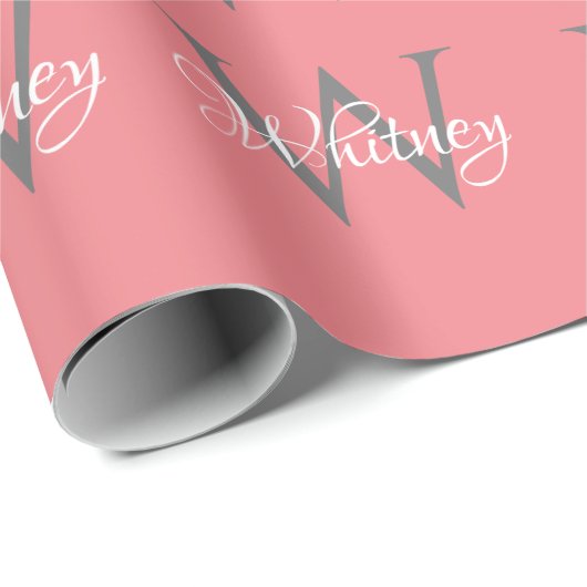 Aangepast, aangepast Initiaal-script monogram Cadeaupapier (Rol Hoek)