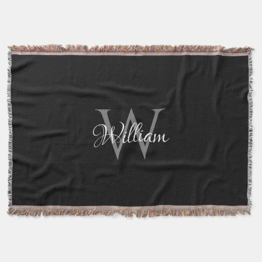 Aangepast, aangepast Initiaal-script monogram Deken (Voorkant)