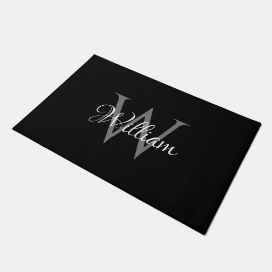 Aangepast, aangepast Initiaal-script monogram Deurmat (Schuin)