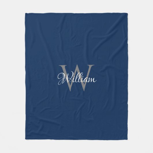 Aangepast, aangepast Initiaal-script monogram Fleece Deken (Voorkant)