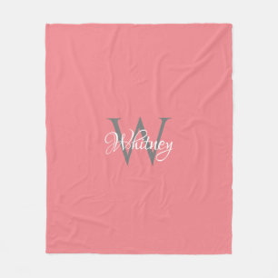 Aangepast, aangepast Initiaal-script monogram Fleece Deken