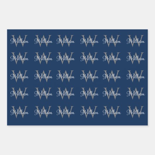 Aangepast, aangepast Initiaal-script monogram Inpakpapier Vel (Voorkant 2)