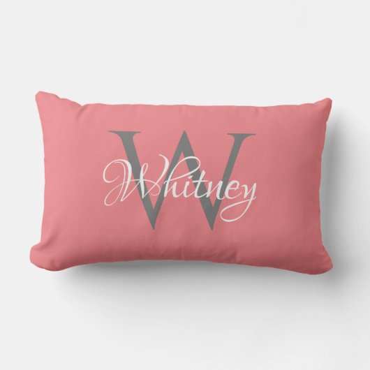 Aangepast, aangepast Initiaal-script monogram Kussen (Voorkant)