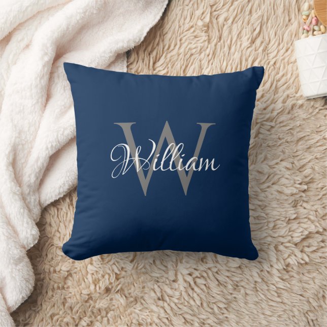 Aangepast, aangepast Initiaal-script monogram Kussen (Deken)