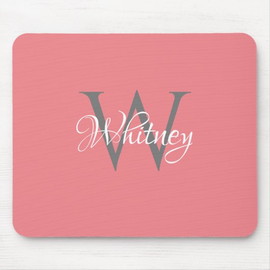 Aangepast, aangepast Initiaal-script monogram Muismat (Voorkant)