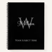 Aangepast, aangepast Initiaal-script monogram Notitieboek (Voorkant)