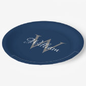 Aangepast, aangepast Initiaal-script monogram Papieren Bordje (Gekanteld)