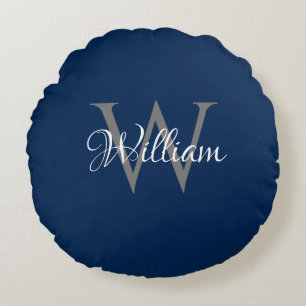Aangepast, aangepast Initiaal-script monogram Rond Kussen