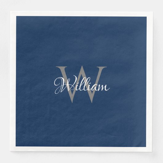 Aangepast, aangepast Initiaal-script monogram Servet (Voorkant)