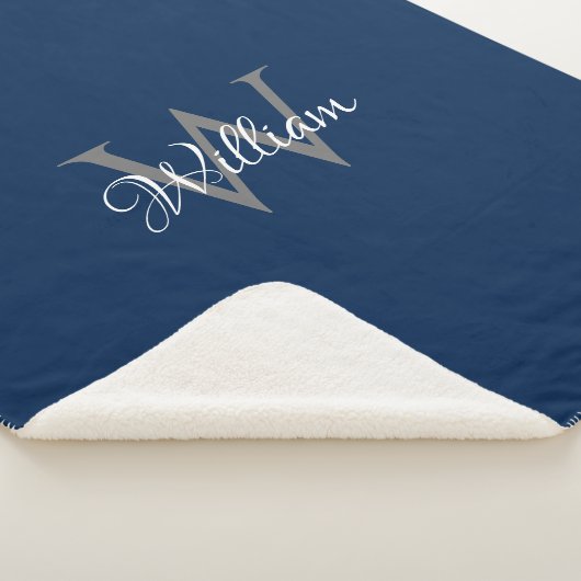 Aangepast, aangepast Initiaal-script monogram Sherpa Deken (3/4)
