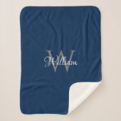 Aangepast, aangepast Initiaal-script monogram Sherpa Deken (Voorkant)