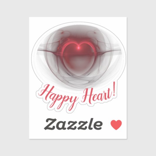 Aangepast, aangepast, verlicht hart fractal sticker (Vel)