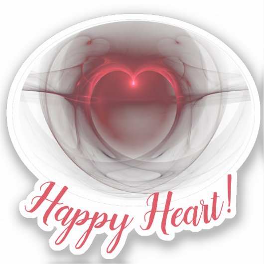 Aangepast, aangepast, verlicht hart fractal sticker (Voorkant)