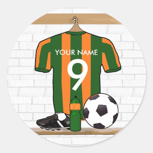 Aangepast aangepast voetbal Jersey Ronde Sticker (Voorkant)