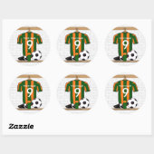 Aangepast aangepast voetbal Jersey Ronde Sticker (Vel)